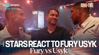 Cristiano Ronaldo Eddie Hearn & Anthony Joshua react after winner of #FuryUsyk  is announced 