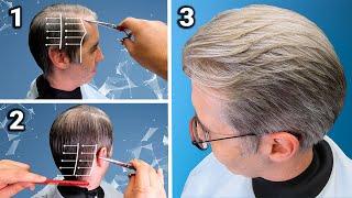 Basic Mens Scissor Cut  Step By Step Tutorial  Business haircut