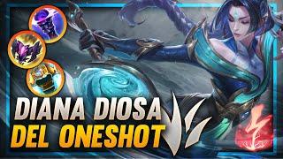 DESCUBRE COMO JUGAR DIANA JUNGLA ONESHOT  GUIA DIANA JG s14  DIANA LOL JG  LOL DIANA JUNGLA s14