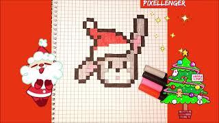 Кролик символ года 2023 Как рисовать по клеточкам Новогодние Простые рисунки How to Draw Pixel Art