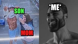 Mom loves her son..