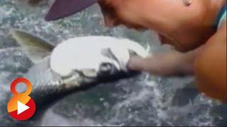 WOMAN’S ARM SWALLOWED BY FISH