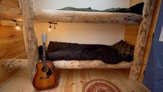 D.I.Y. Log bunk beds at the off Grid cabin.......Cheap and Easy