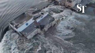 Breached dam in Ukraines south unleashes floodwaters