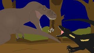 T-Rex vs indoraptor  dinosaur battle  stick nodes pro animation