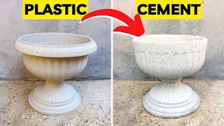 Casting a Cement Pot From Plastic - Papercrete Planters