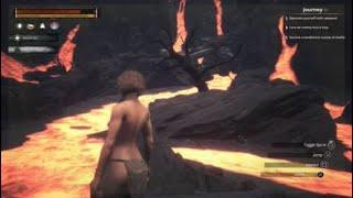 Naked run into the volcano