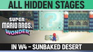 Super Mario Bros. Wonder - All Hidden Stage Locations in W4 - Sunbaked Desert