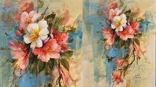 Mastering Flowers with Acrylics  Azaleas and Bumble Bee with David Jansen