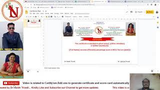 Use of Certifyem  Add-on to create certificate from google form