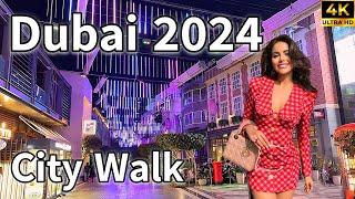 Dubai City Walk  Luxury City Walk Night Life Ramadan 2024  4K  Walking Tour