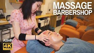 ASMR  Experience a massage at a barber shop  Girl wearing a beautiful Vietnam traditional