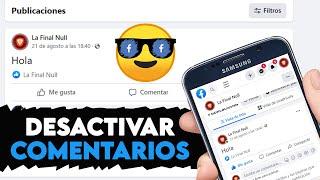 Cómo DESACTIVAR los Comentarios en FACEBOOK