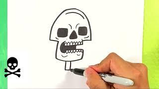 skull halloween drawings how to draw artist fun