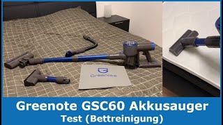 Greenote GSC60 Akku Staubsauger Test  Bett-Reinigungstest Bett absaugen