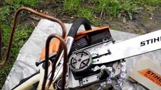 Китайская бензопила. Установка оригинальной шины и цепи от STIHL