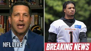 NFL LIVE  Adam Schefter BREAKING J. Chase attended Bengals mandatory minicamp amid contract talk