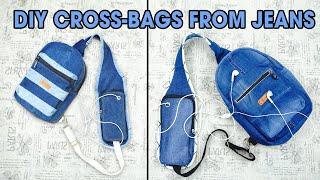 DIY Two nicest models of Self-made Cross-body Bags from Old Jeans in 2021