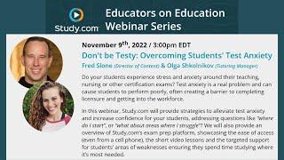 Webinar Overcoming Students Test Anxiety Higher Education Series