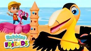 Biggest Sandcastle Contest  Bubbles and Friends  Full Episode & Song For Kids