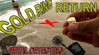 3 Ring Day at Miami Beach Metal Detecting. 1 Gold Ring Returned