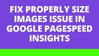 Fix Properly size images issue in google page speed insights