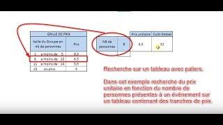 faire un recherchev sur un tableau contenant des paliers - Excel