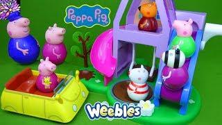 Peppa Pig Weebles Toys Sleepover at Granny and Grandpas Play House Pyjama Party Suzy Sheep PJ Toys