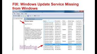   FIX Windows Update Service Missing from Windows 2024