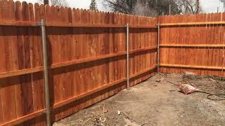 DIY 6’ cedar privacy fence with metal posts