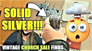 Ep575  AMAZING SILVER & VINTAGE CHURCH SALE HAUL    Shop with me for antique collectibles