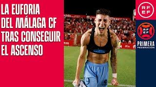 La euforia del Málaga CF tras conseguir el ascenso en el último minuto de la prórroga