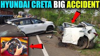 HYUNDAI CRETA VERY BIG ACCIDENT ON MOUNTAINS   LOGITECH G29 WHEEL 2023