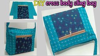 छोटे टुकड़ों से बनाएं क्रॉस बॉडी सीलिंग बेग ll How to make easy method cross body sling bag at home
