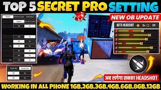 Free Fire Max Auto Headshot Setting  Sensitivity Setting  2gb 4gb 6gb Ram Headshot Sensitivity