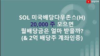 SOL 미국배당다우존스 2만주 모으면 월배당금은 얼마 받을까 & 2억 배당주 계좌인증