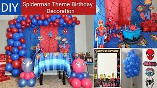 DIY  Spiderman Theme Birthday Decoration Ideas  Kids Spiderman Birthday Party Decoration At Home