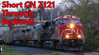 Short CN Z121 with Inspection Car at Shore Drive Level Crossing Bedford NS.