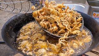 Popular Fried Crab Fried Crab Claw with Garlic  人氣炸螃蟹 香蒜蟹腳 蒜味胡椒蝦 - Taiwanese Street Food