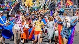 Leading the street parade for hereford river carnival 2022