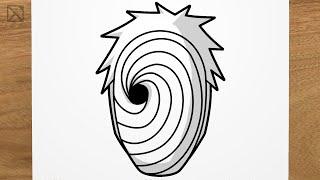 How to draw TOBI  OBITO Naruto step by step EASY