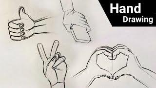 Tips & Trick To Draw Hand Easily  Different Gestures Drawing Tabrez Arts