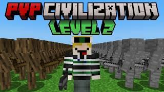 Minecraft but I LEVEL UP in PVP CIVILIZATION