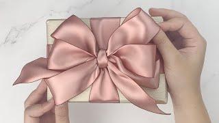 Gift Wrapping Ideas  Gift Packing Tutorial + Ribbon Bow Making （Tie Three Layers Bow）