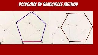 How to Draw Polygons by Semicircle MethodEngg. Drawing