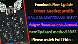 How To Make Sniper Name facebook Account 2022  Facebook Create Another Profile New Method Facebook