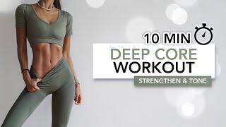 10 MIN DEEP CORE WORKOUT  Abs Strengthening Core & Pelvic Floor Conditioning  Eylem Abaci