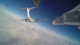 Воздушная дозаправка самолетов МиГ-31БМ и Су-24МР Северного флота