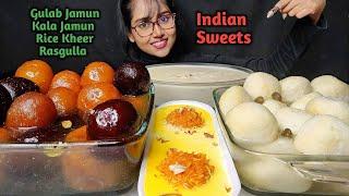 Eating Big Gulab Jamun Rasgulla Kheer  Big Bites  Asmr Eating  Mukbang  Indian sweets Asmr