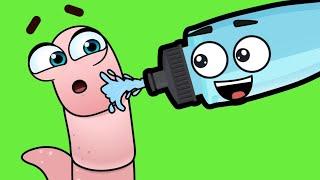 Drink more Water Herman the Worm  Silly Healthy Habits Songs by Papa Joels English